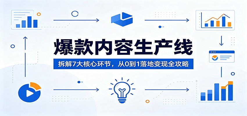 爆款内容生产线：拆解7大核心环节，从0到1落地变现全攻略-亿起创业网-副业兼职月入过万-自媒体、引流推广、网赚项目、短视频、技术教程等创业项目资源