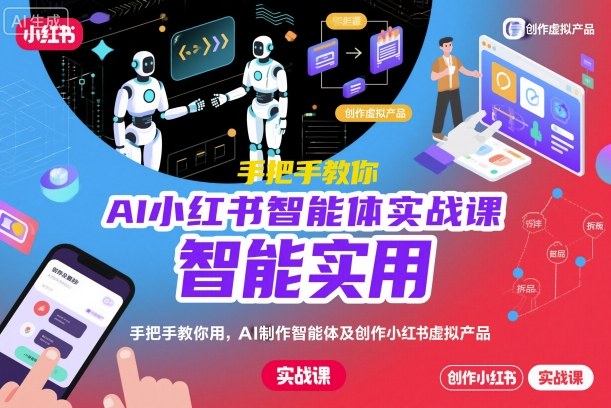 AI小红书智能体实战课,手把手教你用AI制作智能体及创作小红书虚拟产品,提效+内容商业化-亿佰盟网