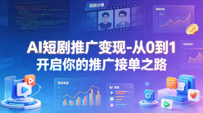AI短剧推广变现-从0到1开启你的推广接单之路-亿起创业网-副业兼职月入过万-自媒体、引流推广、网赚项目、短视频、技术教程等创业项目资源