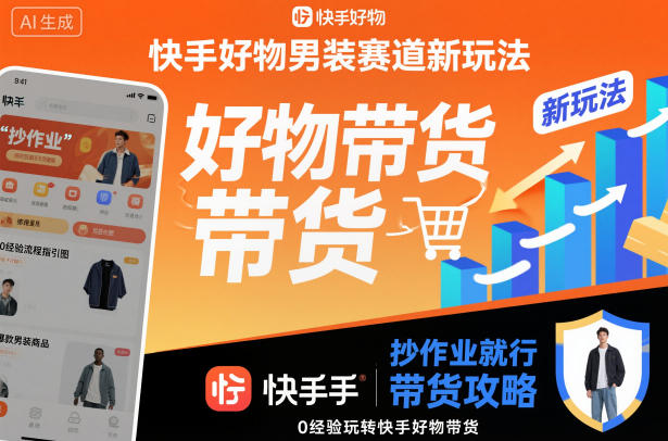 快手好物男装赛道新玩法，抄作业就行，0经验玩转快手好物带货-亿佰盟网