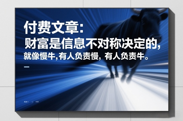 付费文章：财富是信息不对称决定的，就像慢牛，有人负责慢，有人负责牛-亿佰盟网