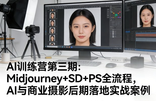 AI训练营第三期：Midjourney+SD+PS全流程，AI与商业摄影后期落地实战案例-亿佰盟网