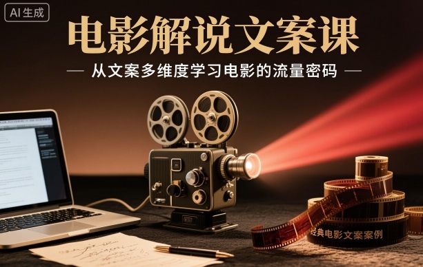 电影解说文案课，从文案多维度学习电影的流量密码-亿佰盟网