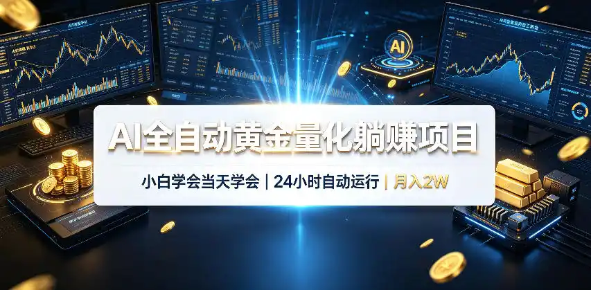 AI全自动黄金量化躺賺项目，24小时自动运行，月入2W！-亿起创业网-副业兼职月入过万-自媒体、引流推广、网赚项目、短视频、技术教程等创业项目资源