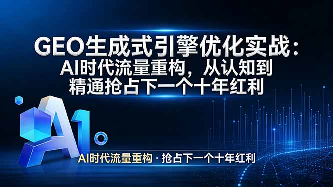 GEO 生成式引擎优化实战：AI时代流量重构，从认知到精通抢占下一个十年红利-亿佰盟网