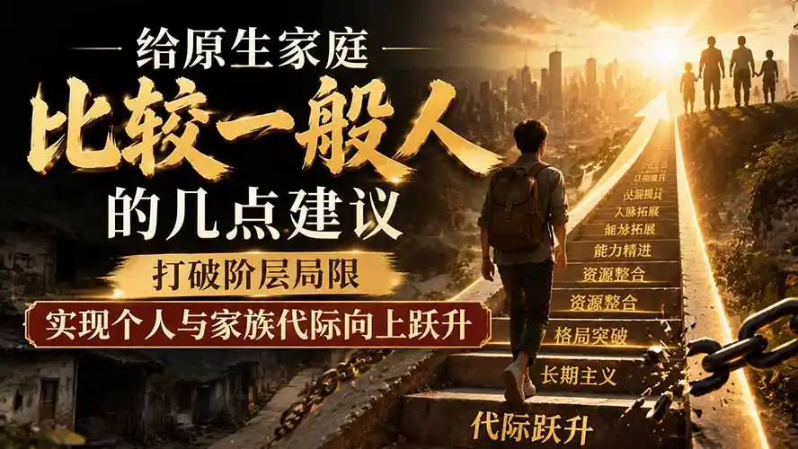 付费文章：给原生家庭比较一般人的几点建议，打破阶层局限，实现个人与家族代际向上跃升-亿起创业网-副业兼职月入过万-自媒体、引流推广、网赚项目、短视频、技术教程等创业项目资源