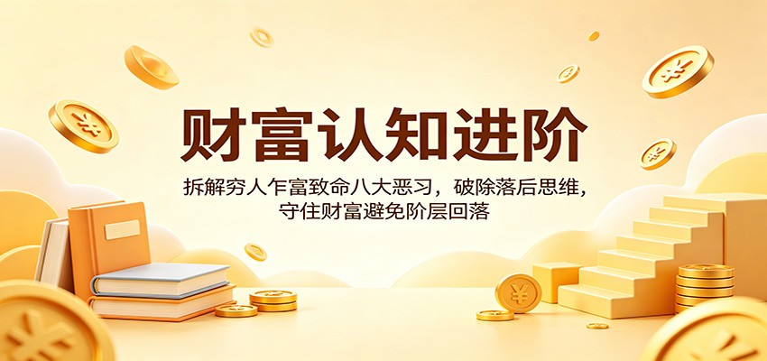 财富认知进阶：拆解穷人乍富致命八大恶习，破除落后思维，守住财富避免阶层回落-亿起创业网-副业兼职月入过万-自媒体、引流推广、网赚项目、短视频、技术教程等创业项目资源