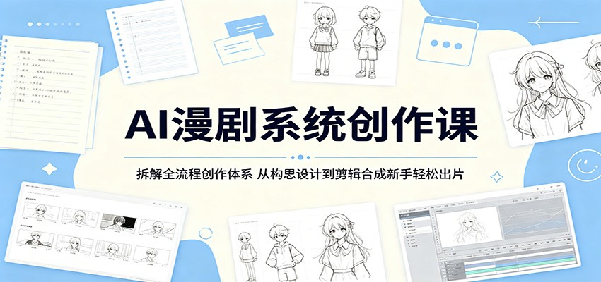 AI漫剧系统创作课：拆解全流程创作体系，从构思设计到剪辑合成新手轻松出片-亿起创业网-副业兼职月入过万-自媒体、引流推广、网赚项目、短视频、技术教程等创业项目资源