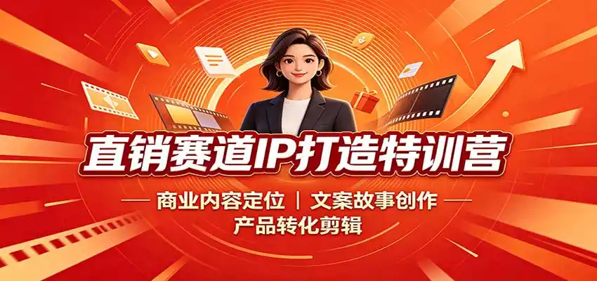 直销赛道IP打造特训营：商业内容定位，文案故事创作，产品转化剪辑-亿起创业网-副业兼职月入过万-自媒体、引流推广、网赚项目、短视频、技术教程等创业项目资源