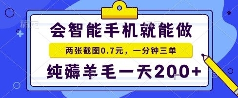 手机项目,二十秒一单,纯薅羊毛一天2张+做就有【揭秘】-亿佰盟网