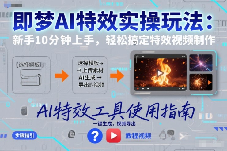 即梦AI特效实操玩法：新手10分钟上手，轻松搞定特效视频制作-亿佰盟网