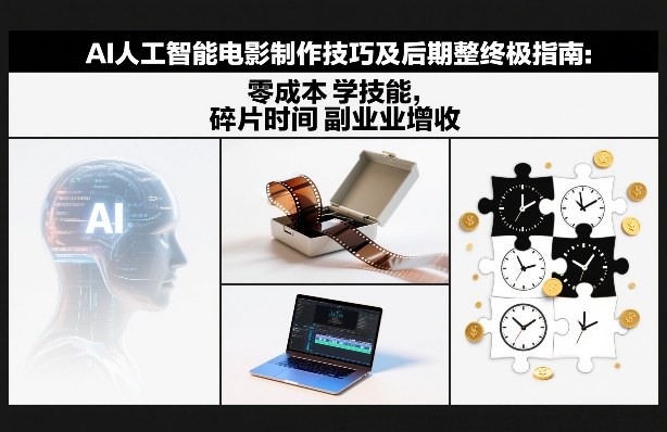 AI人工智能电影制作技巧及后期完整终极指南：零成本学技能，碎片时间副业增收-亿佰盟网
