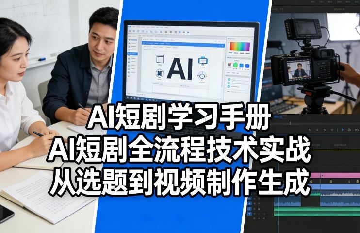 AI短剧学习手册，AI短剧全流程技术实战，从选题到视频制作生成-亿佰盟网