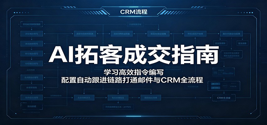 AI拓客成交指南：学习高效指令编写，配置自动跟进链路打通邮件与CRM全流程-亿起创业网-副业兼职月入过万-自媒体、引流推广、网赚项目、短视频、技术教程等创业项目资源