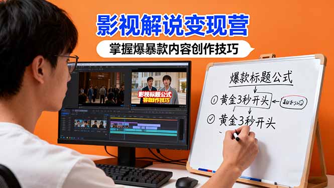 影视解说变现营：通过30+实战案例爆款内容创作技巧，掌握影视解说盈利密码-亿佰盟网