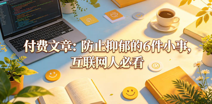 付费文章：防止抑郁的6件小事，互联网人必看！-亿起创业网-副业兼职月入过万-自媒体、引流推广、网赚项目、短视频、技术教程等创业项目资源