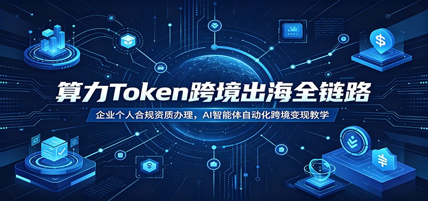 算力Token跨境出海全链路：企业个人合规资质办理，AI智能体自动化跨境变现教学-亿起创业网-副业兼职月入过万-自媒体、引流推广、网赚项目、短视频、技术教程等创业项目资源