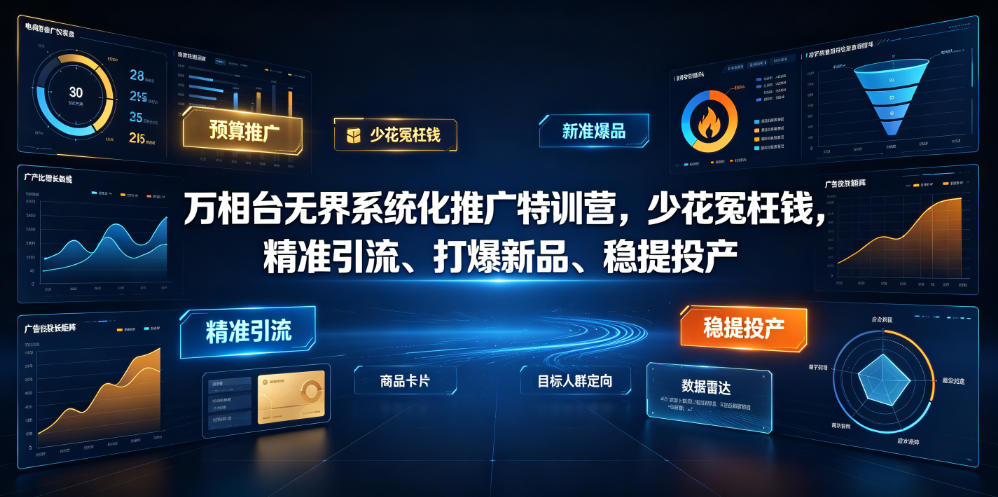 万相台无界系统化推广特训营VI0.0，少花冤枉钱，精准引流、打爆新品、稳提投产(全程录音+字幕)-亿起创业网-副业兼职月入过万-自媒体、引流推广、网赚项目、短视频、技术教程等创业项目资源