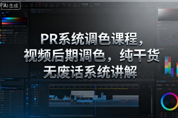 PR系统调色课程，视频后期调色，纯干货无废话系统讲解-亿佰盟网