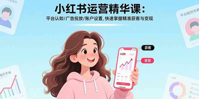 小红书运营精华课-更新：平台认知/广告投放/账户设置,快速掌握精准获客与变现-亿佰盟网