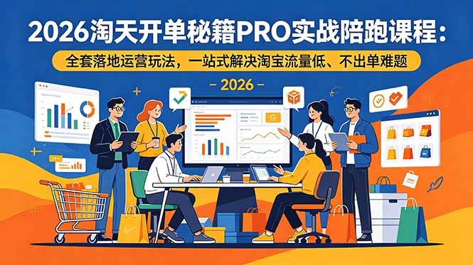 2026淘天开单秘籍PRO实战陪跑课程-更新：全套落地运营玩法，一站式解决淘宝流量低、不出单难题-亿起创业网-副业兼职月入过万-自媒体、引流推广、网赚项目、短视频、技术教程等创业项目资源