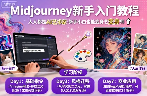 midjourney新手入门教程：人人都是AI艺术家，新手小白也能变身艺术大师-亿佰盟网