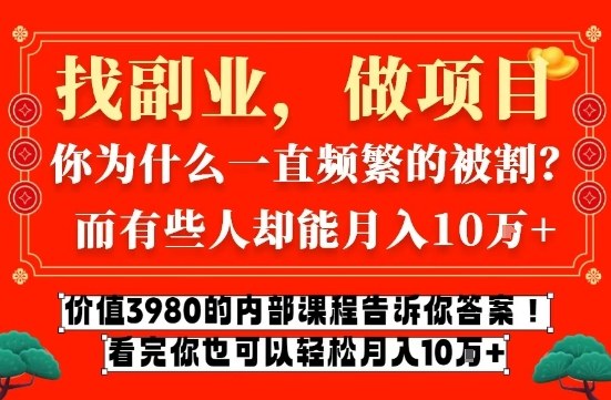 价值3980的网创内部课程，告诉你互联网创业月入10个W的秘密【揭秘】-亿佰盟网