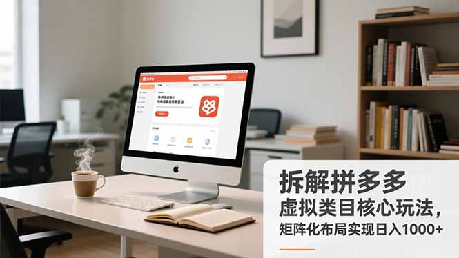拆解拼多多虚拟类目核心玩法，矩阵化布局实现日入1000+-亿佰盟网