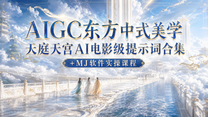 AIGC东方中式美学天庭天宫AI电影级提示词合集+MJ软件实操课程-亿起创业网-副业兼职月入过万-自媒体、引流推广、网赚项目、短视频、技术教程等创业项目资源