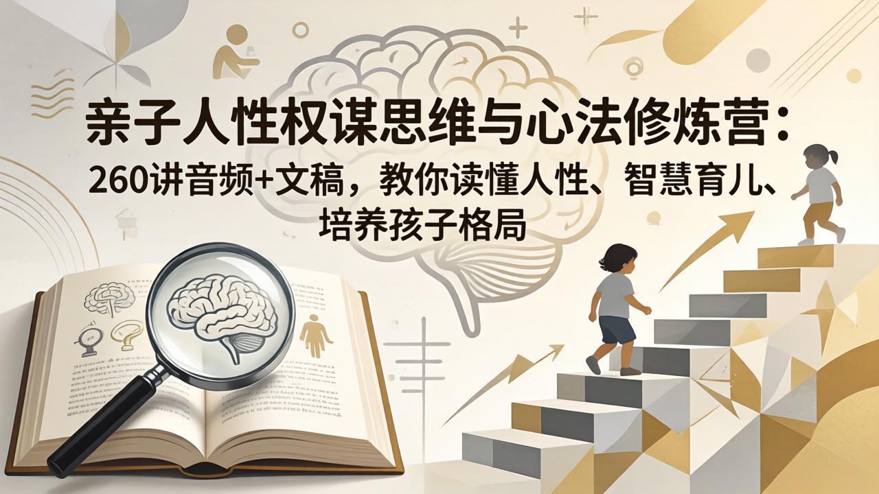 亲子人性权谋思维与心法修炼营：260讲音频+文稿，教你读懂人性、智慧育儿、培养孩子格局-亿起创业网-副业兼职月入过万-自媒体、引流推广、网赚项目、短视频、技术教程等创业项目资源