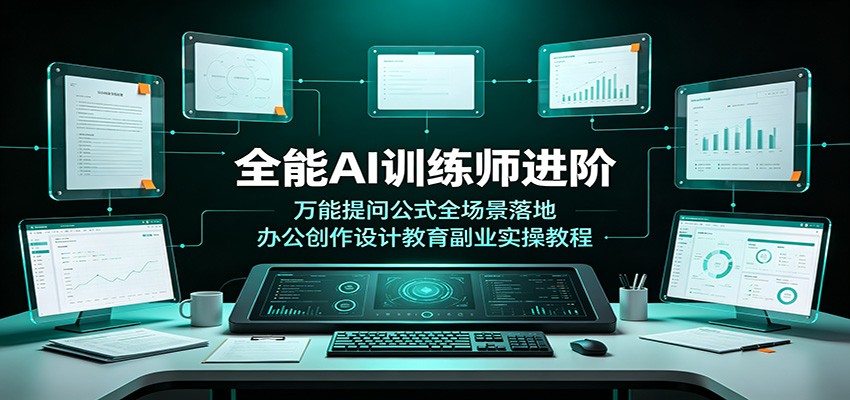 全能AI训练师进阶：万能提问公式全场景落地，办公创作设计教育副业实操教程-亿起创业网-副业兼职月入过万-自媒体、引流推广、网赚项目、短视频、技术教程等创业项目资源