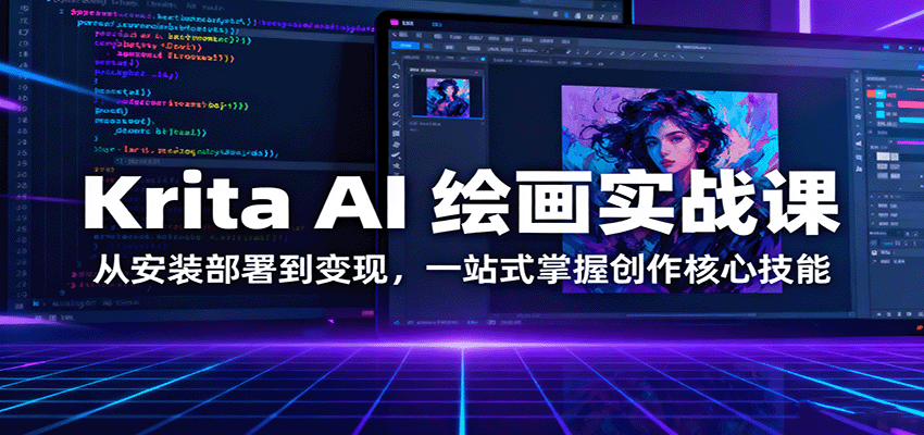 Krita AI 绘画实战课：从安装部署到变现，一站式掌握创作核心技能-亿佰盟网