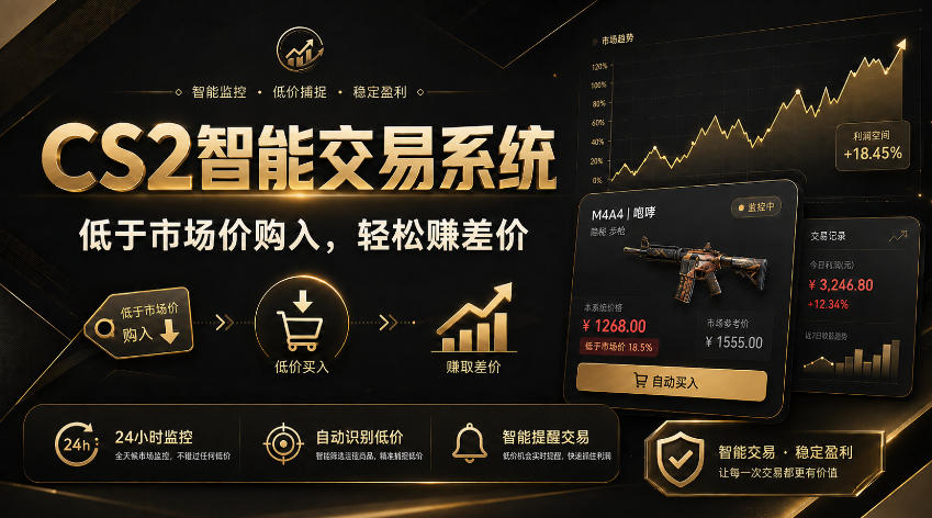 CS2智能交易系统，轻松賺差价|自动运行，无需自己挂G|数据支持任何形式验证【揭秘】-亿起创业网-副业兼职月入过万-自媒体、引流推广、网赚项目、短视频、技术教程等创业项目资源