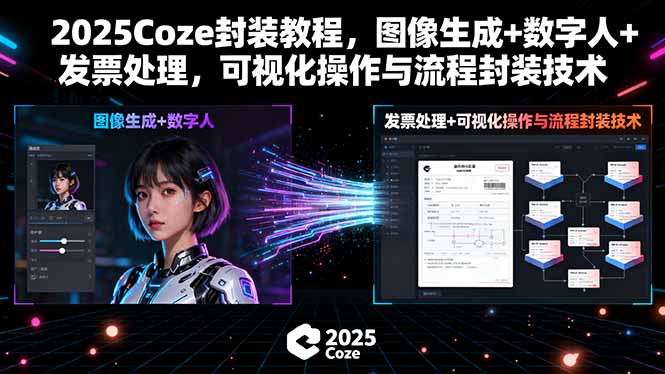 2025Coze封装教程，图像生成+数字人+发票处理，可视化操作与流程封装技术-亿佰盟网