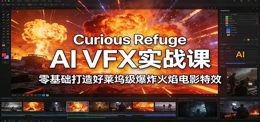 Curious Refuge AI VFX实战课，零基础打造好莱坞级爆炸火焰电影特效-亿佰盟网