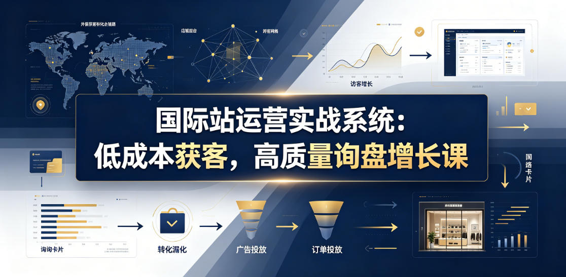 国际站运营实战系统:低成本获客,高质量询盘增长课(更新26年)-亿起创业网-副业兼职月入过万-自媒体、引流推广、网赚项目、短视频、技术教程等创业项目资源