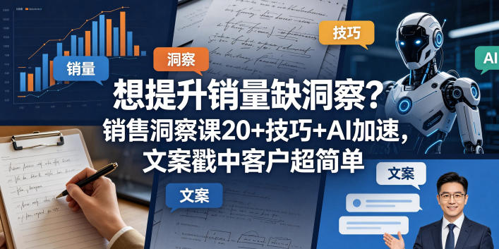 想提升销量缺洞察？销售洞察课20+技巧+AI加速，文案戳中客户超简单【原创双语字幕】-亿起创业网-副业兼职月入过万-自媒体、引流推广、网赚项目、短视频、技术教程等创业项目资源