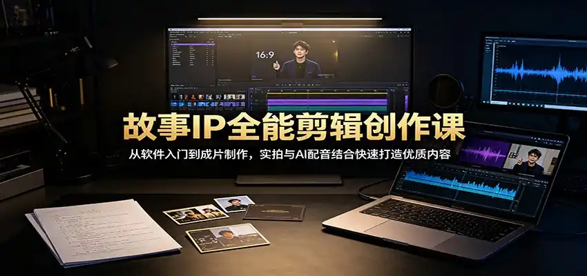 故事IP全能剪辑创作课：从软件入门到成片制作，实拍与AI配音结合快速打造优质内容-亿起创业网-副业兼职月入过万-自媒体、引流推广、网赚项目、短视频、技术教程等创业项目资源