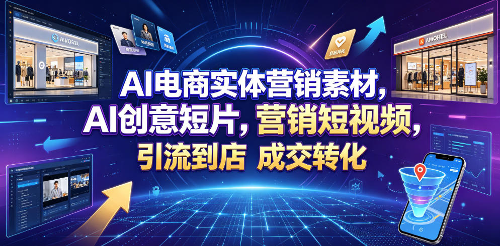 AI电商实体营销素材，AI创意短片，高效打造营销短视频，轻松引流到店，稳定提升门店客流与成交转化-亿起创业网-副业兼职月入过万-自媒体、引流推广、网赚项目、短视频、技术教程等创业项目资源