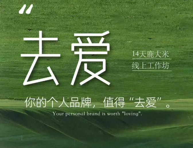 去爱14天鹿大米线上工作坊，你的个人品牌，值得“去爱”-亿起创业网-副业兼职月入过万-自媒体、引流推广、网赚项目、短视频、技术教程等创业项目资源