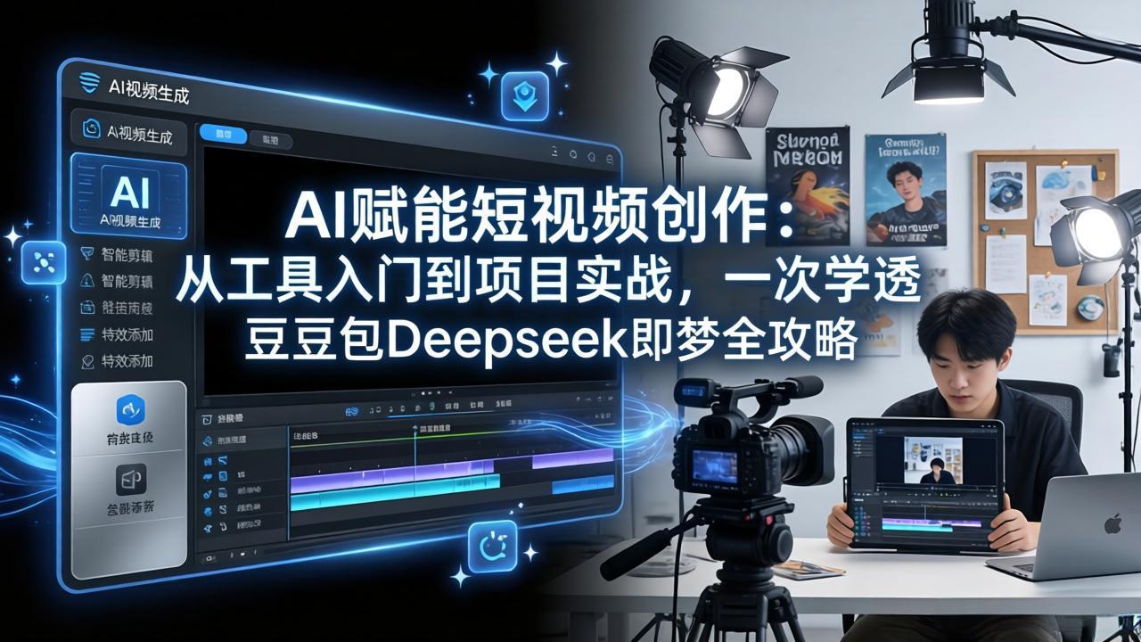 AI赋能短视频创作：从工具入门到项目实战，一次学透豆包Deepseek即梦全攻略-亿佰盟网