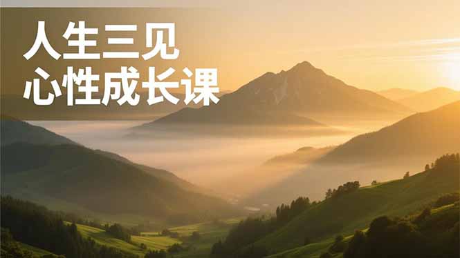 人生三见心性成长课，见天地众生自己，搞透人性安顿身心，活出清晰自我，内在富足无价-亿佰盟网