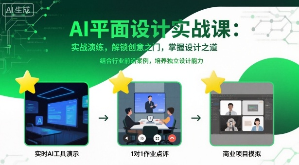 AI平面设计实战课，实战演练，解锁创意之门，掌握设计之道-亿佰盟网