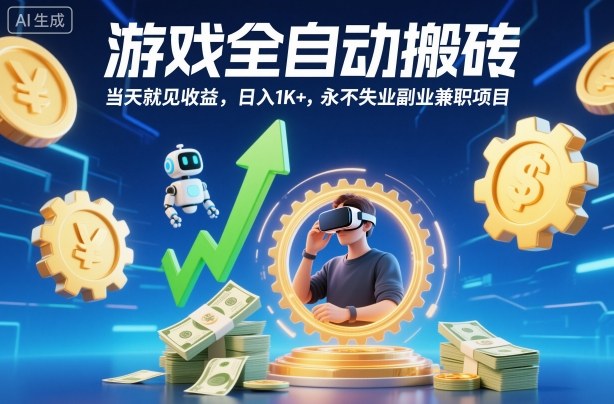 游戏全自动搬砖，当天就见收益，日入1K+，永不失业副业兼职项目【揭秘】-亿佰盟网